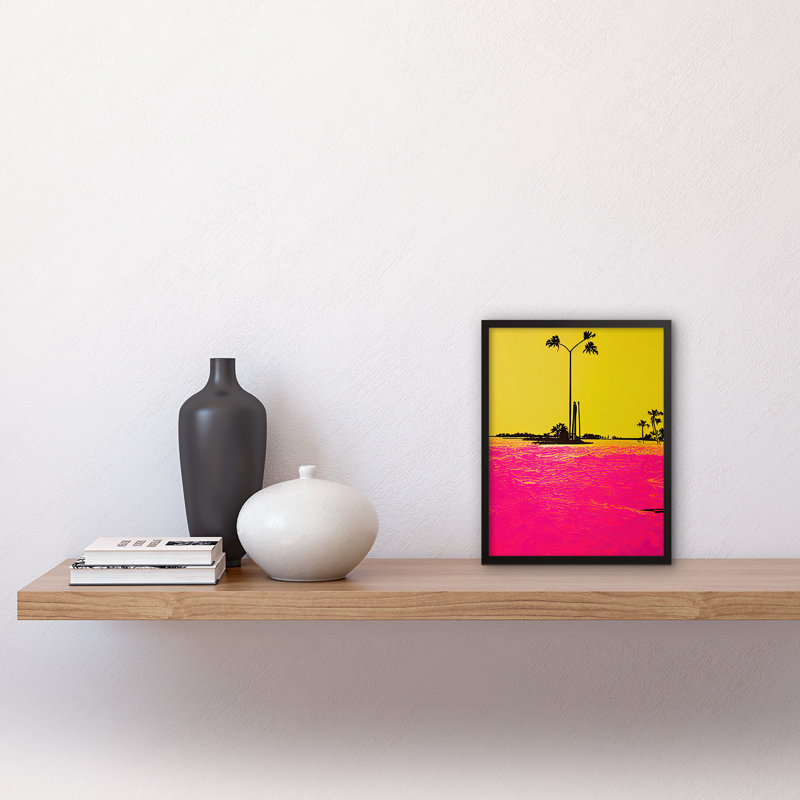 Modern Hot Pink Yellow Beach Florida Keys - Single Picture Frame Print