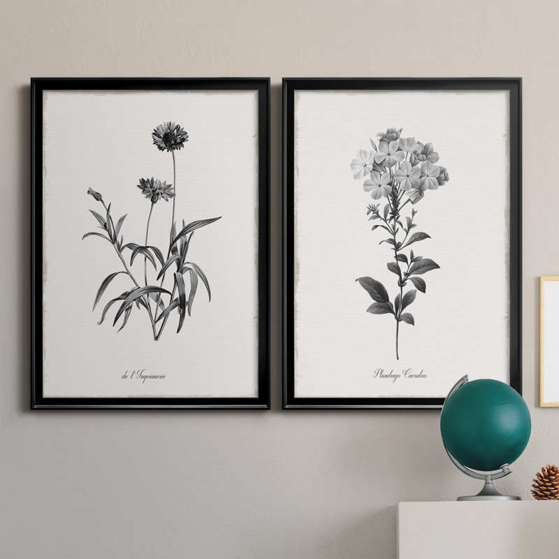 Simply Imperial - Ensemble de 2 reproductions de dessins sur toiles, H 30,5 po x l 42,5 po x P 3 po, Black Framed Canvas