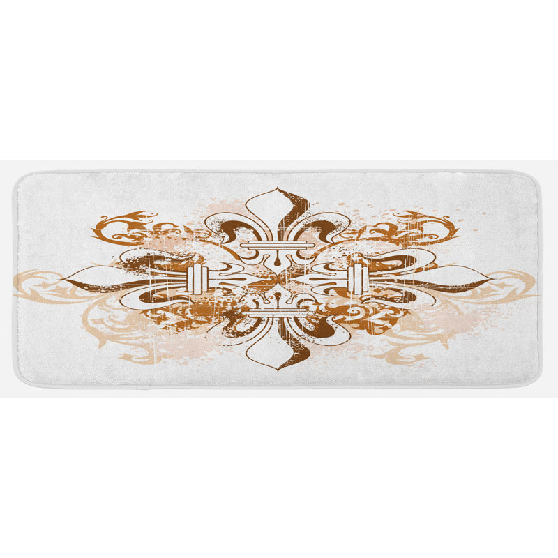 Tapis de cuisine antique blanc héraldique
