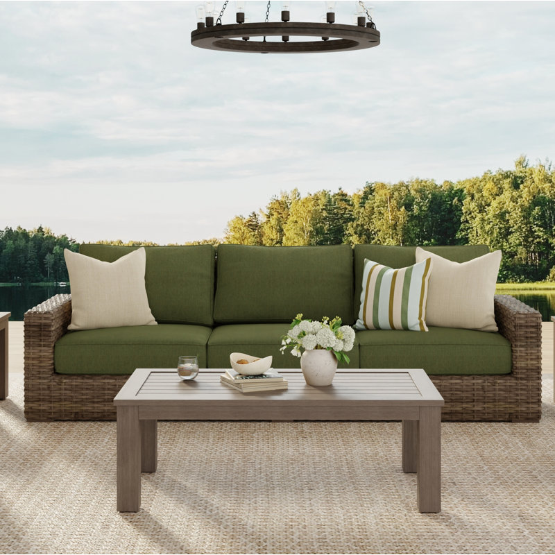 Havana 106'' Wide Outdoor Patio Sofa with Cushions, Cast Sage Sunbrella®