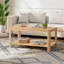 Table basse de coin en bois avec tablette de rangement Arc