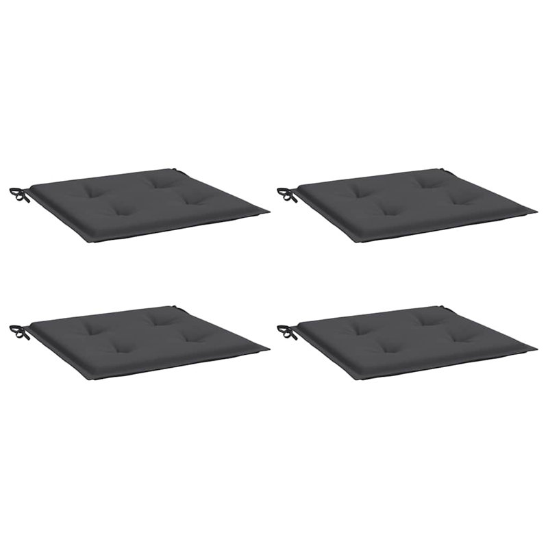 Ensemble de 4 coussins de chaise en tissu 100% polyester anthracite Oxford, H 19,7 po x l 19,7 po x P 1,2 po, Anthracite