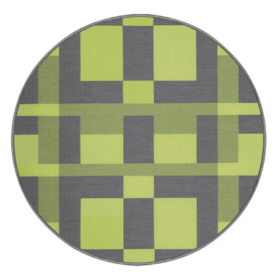 Machine Washable Checkered Gray Area Rug