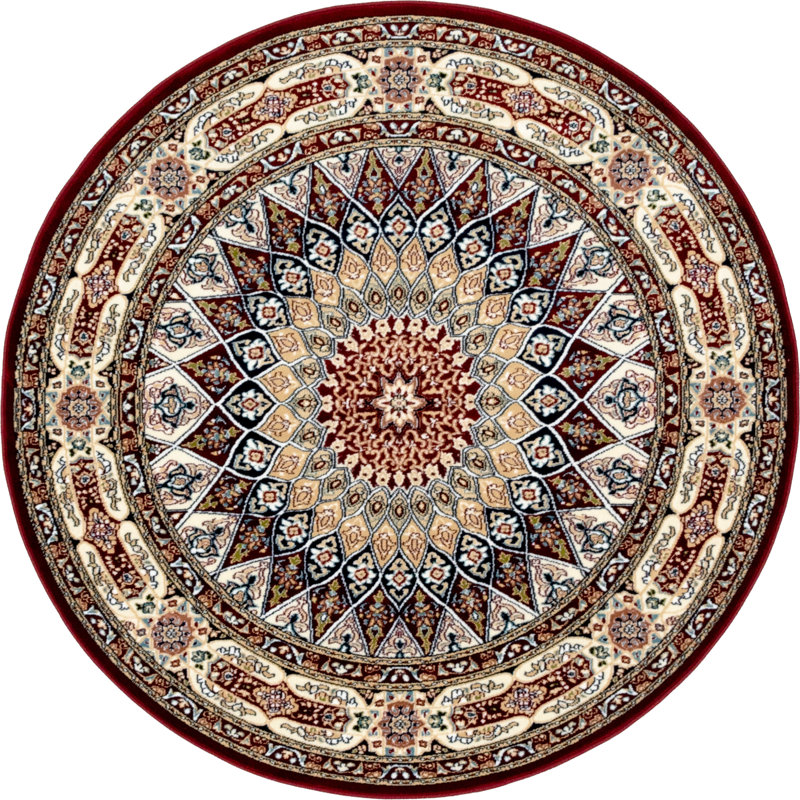 Tapis bleu Jackson Jackson, Burgundy, Rond 10pi