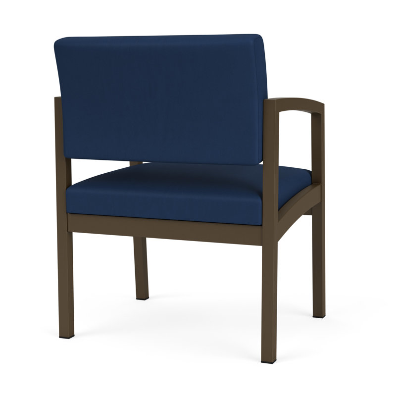 Chaise d'invité en acier Lenox, Bronze, Bleu impérial Patriot Plus - vinyle facile à net
