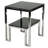 Doimo Contemporary Two Tier Black Glass End Table
