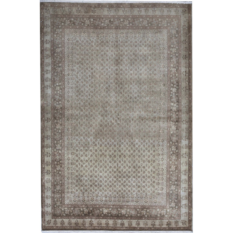Tapis oriental en laine noué à la main beige / brun Marquis