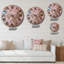 Motif rétro Mid-Century rose brun - Horloge murale moderne Mid-Century-93380944