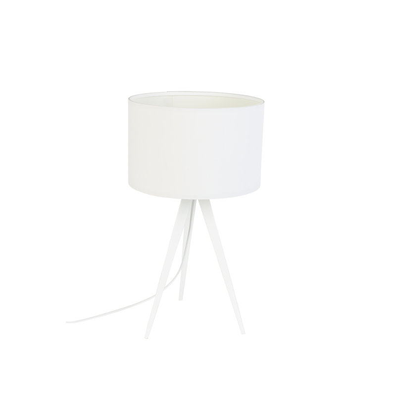 Lampe de table à trépied 20 po, Blanc, Blanc