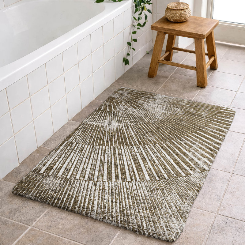 Premium Machine Washable Dream Shag ADS542 Fan-Like Rug, 1'8" x 2'6", Chocolate