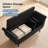 Tufted Black Velvet 65" Storage Ottoman Bench, Mid-Century Style Long Bench with Arms for Bedroom, Living Room, and Entryway Organization-1614181521