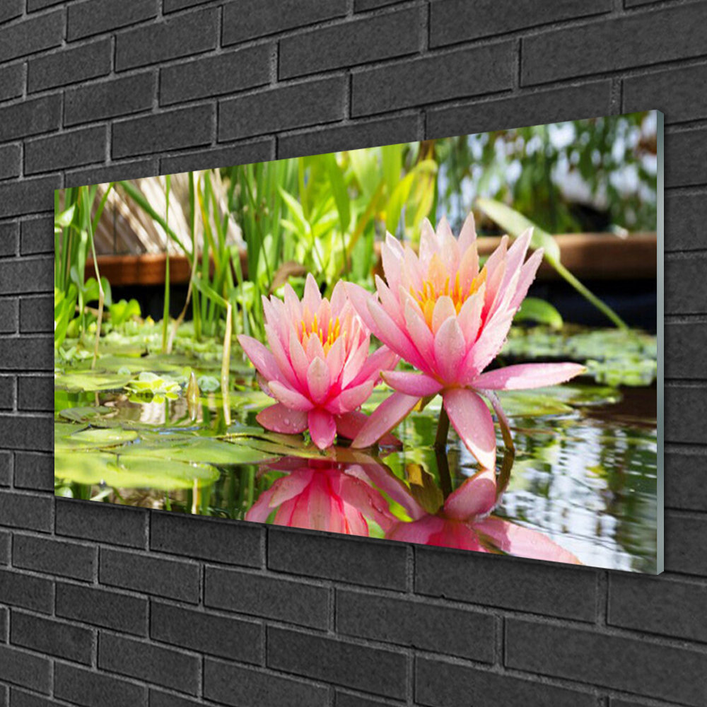 Floral Flowers - Unframed Panoramic Photograph on Glass