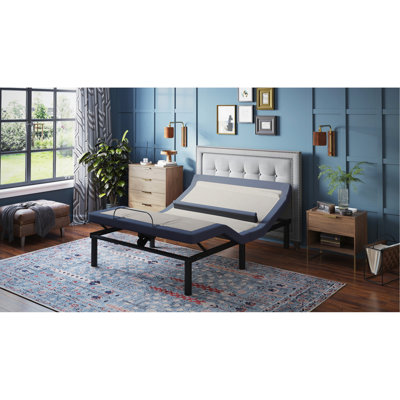 Twin Xl Adjustable Bed - Head/Foot Tilt, Lumbar Positioning, 3 Levels Massage, Led Underbed Lighting, Leg Base Tilting, Support, Massages, Lightning Under