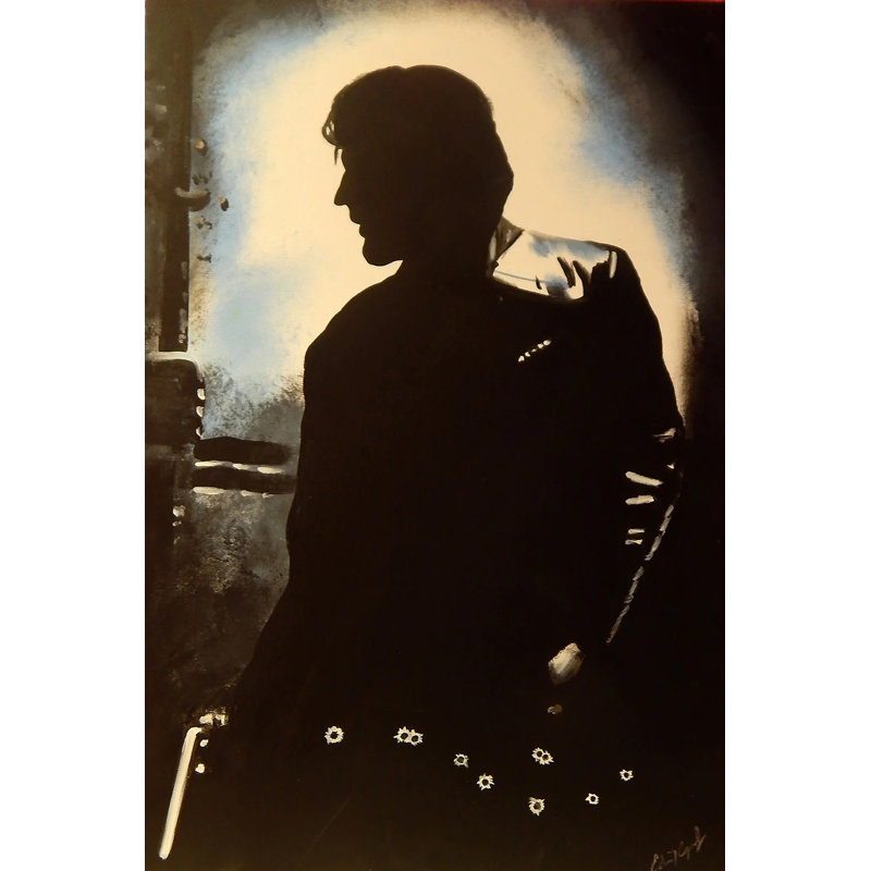 «Carlitos Way», reproduction de peinture acrylique, H 20 po x l 16 po x P 1 po, Toile tendue, Blanc