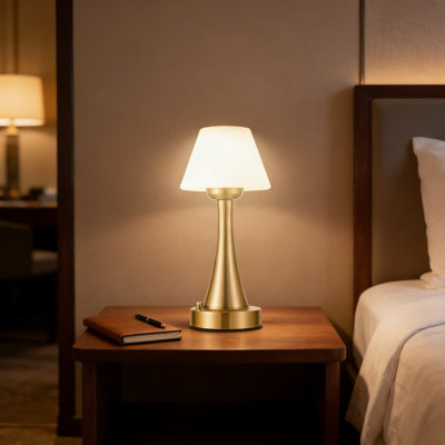 Lampe de table rechargeable à DEL imperméable avec gradation continue, veilleuse sans fil portable pour la douche, la chambre à coucher, le patio et le camping