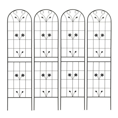 Ensemble de 4 treillis de jardin en métal 86,7 "x 19,7" antirouille pour plantes grimpantes