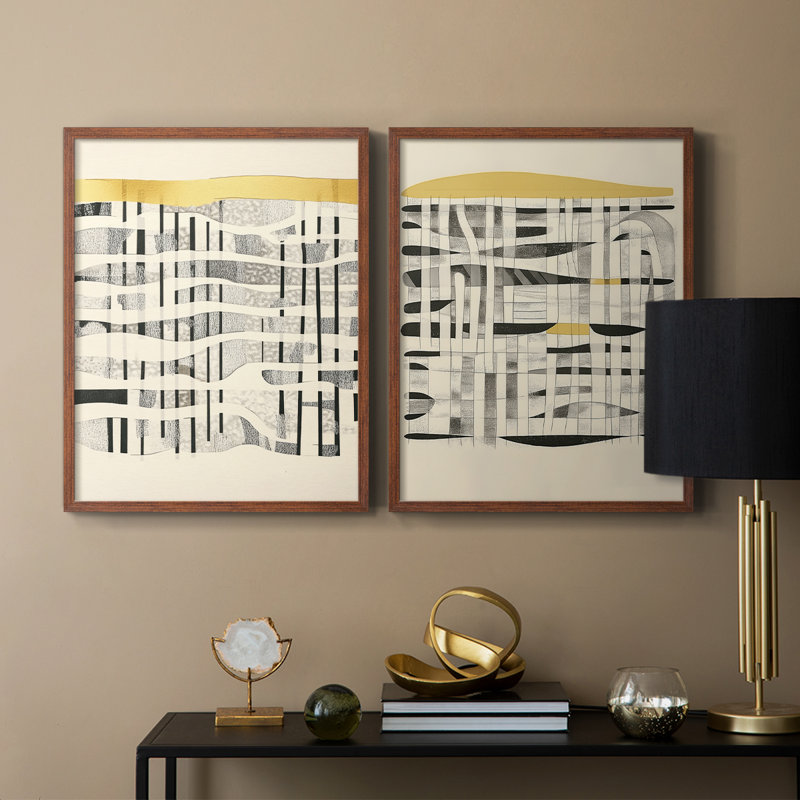 ABSTRACT Series cmxxix - reproduction encadrée de qualité supérieure - prête à être accrochée - aucun clou requis - aucun clou requis