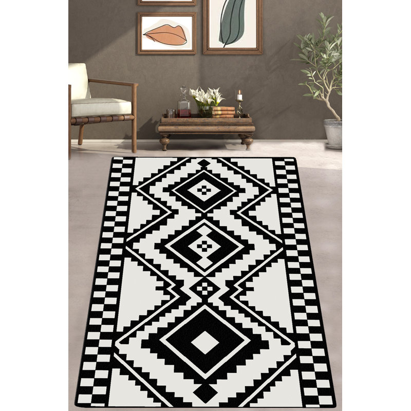 Luxurious Area Rug 6.6 x 9.5 Feet, 100% Polyester, 0.4 inches Pile Height | Antibacterial, Non-Slip Underside, Machine Washable | Perfect for Living Room, Bedroom & Dining Spaces, Soft & Durable Design