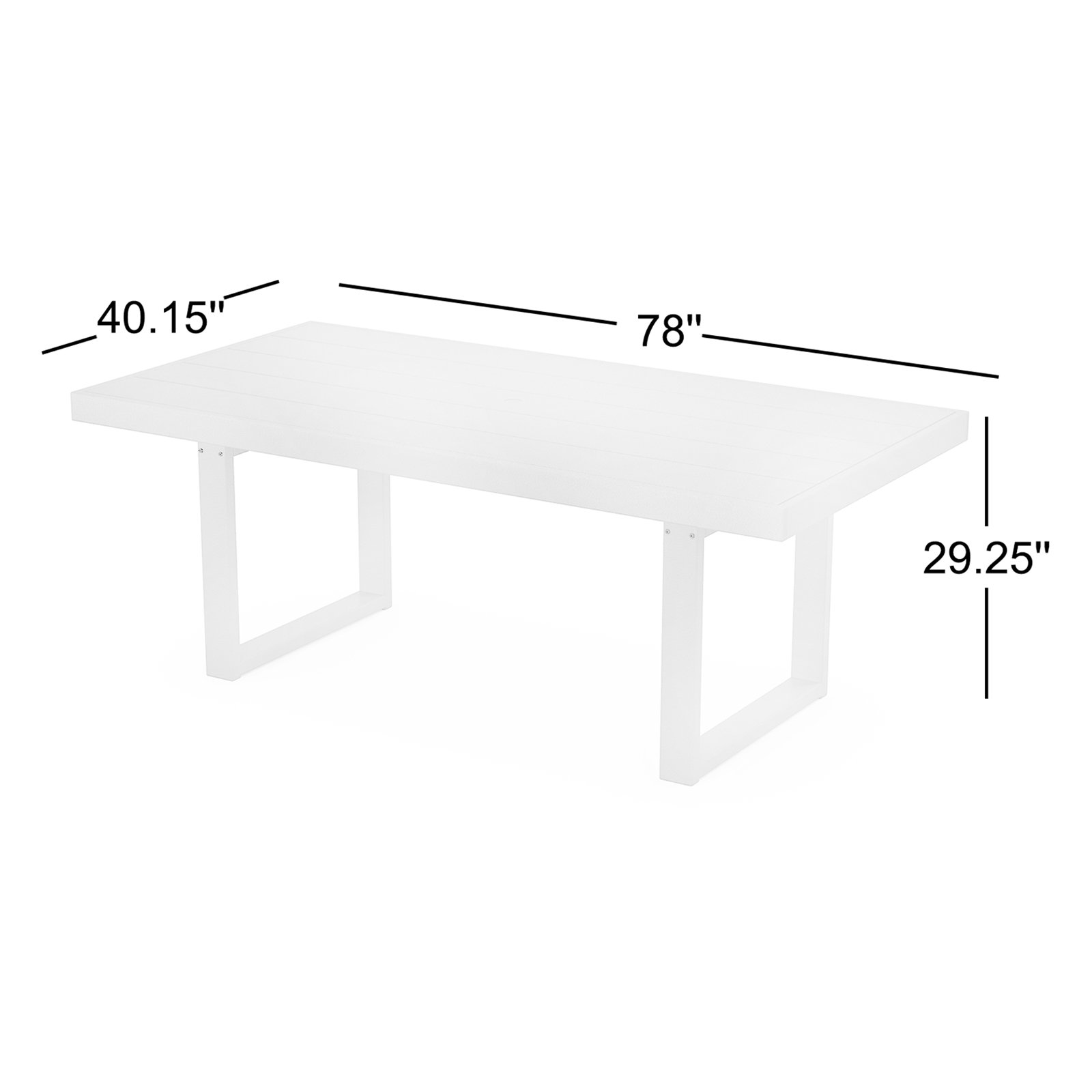POLYWOOD® Edge 78" Patio Dining Table, Cream