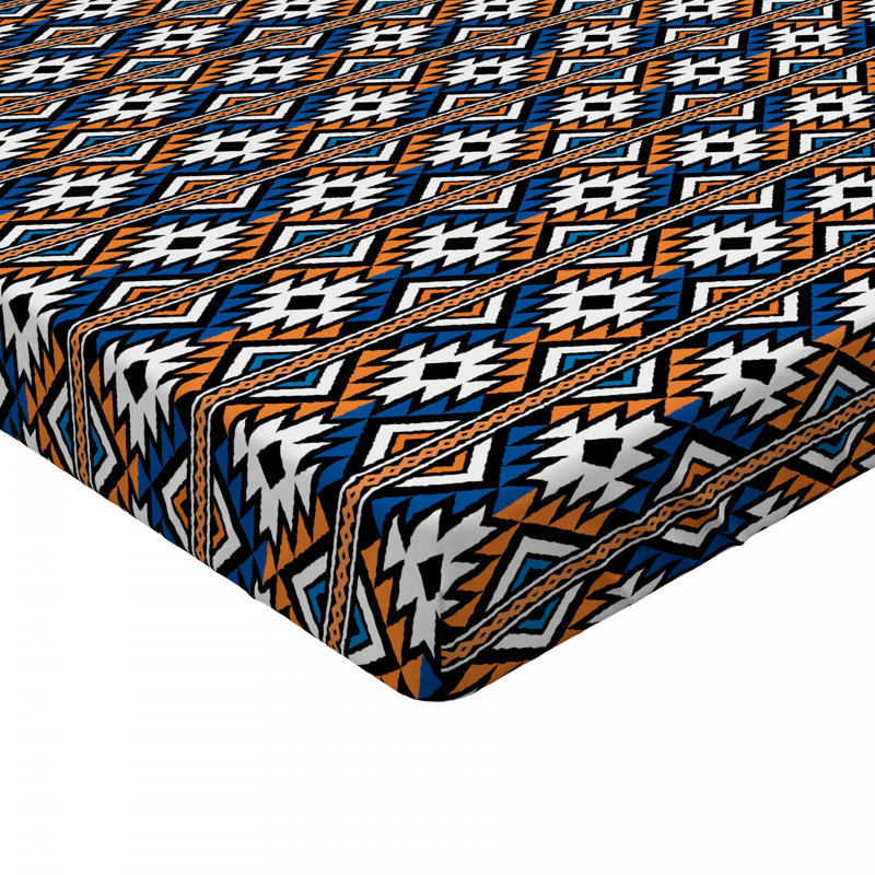 Microfiber Fitted Sheet, Twin Fitted Sheet, Blue Ikat
