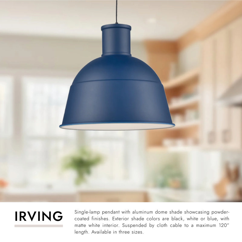 Irving 1 - Light Pendant, Black, 12" H x 13" W x 13" D
