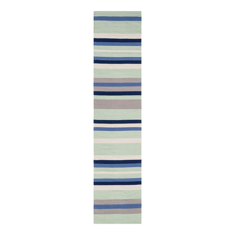 Aareona Cotton Geometric Indoor Rug, Runner 2'7" x 12'