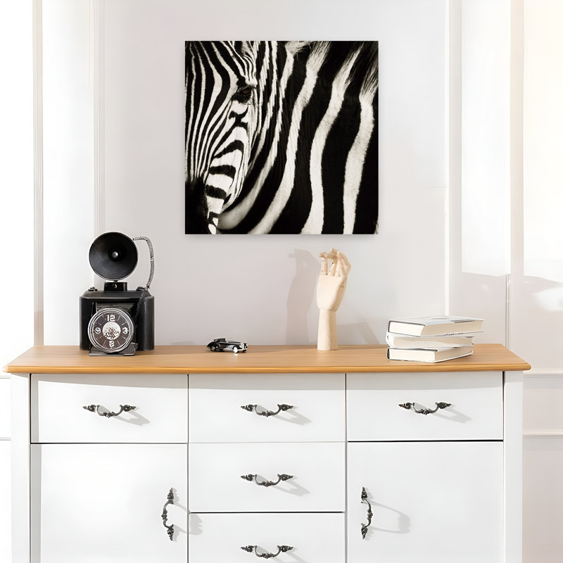 Camouflage I, art zébré contemporain, H 18 po x l 18 po