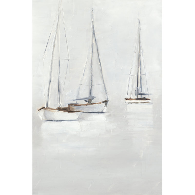 Foggy Harbor II by Ethan Harper - Wrapped Canvas Painting, 122cm H x 81cm W