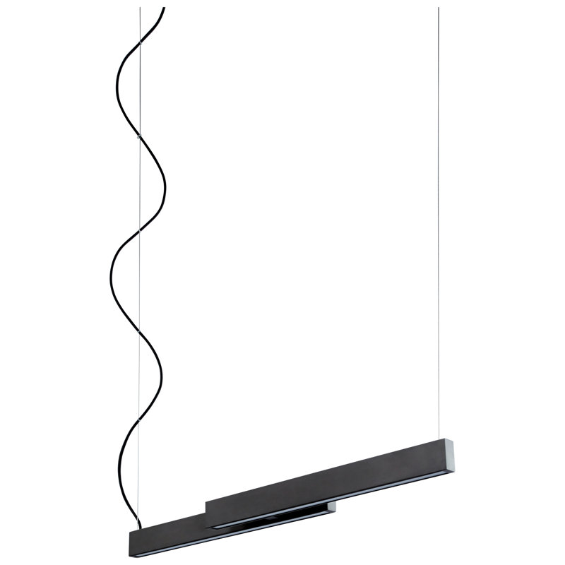 Luminaire suspendu linéaire à 2 lumières pour îlot de cuisine Amaryia, Noir