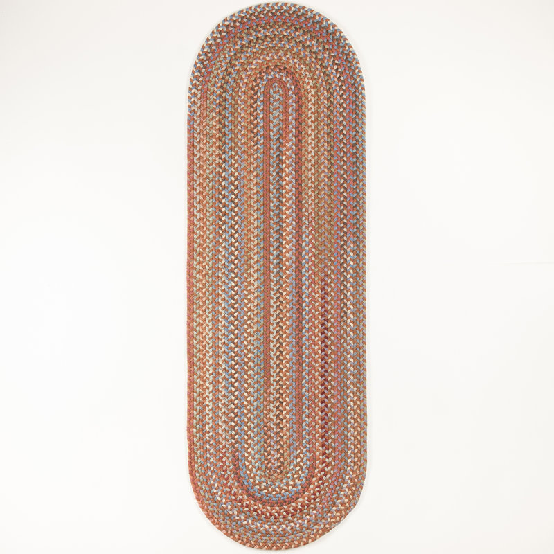 Tapis en laine tressé à la main Millfield, Tapis de couloir 2 pi x 8 pi
