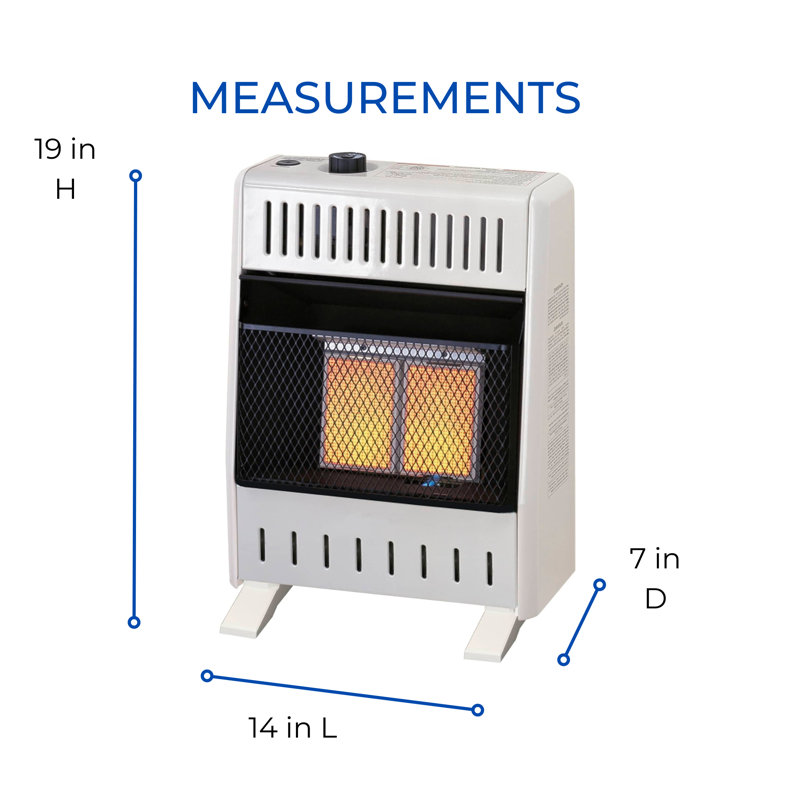 ProCom Heating Ventless Infrared Plaque Heater With Base Feet, T-Stat Control, 10000 BTU, Liquid Propane