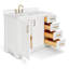 Ensemble de meuble-lavabo simple en bois massif 43 po Freitas avec plateau en quartz blanc 1,5 po, excentré à gauche et lavabo ovale Freitas-1647670868