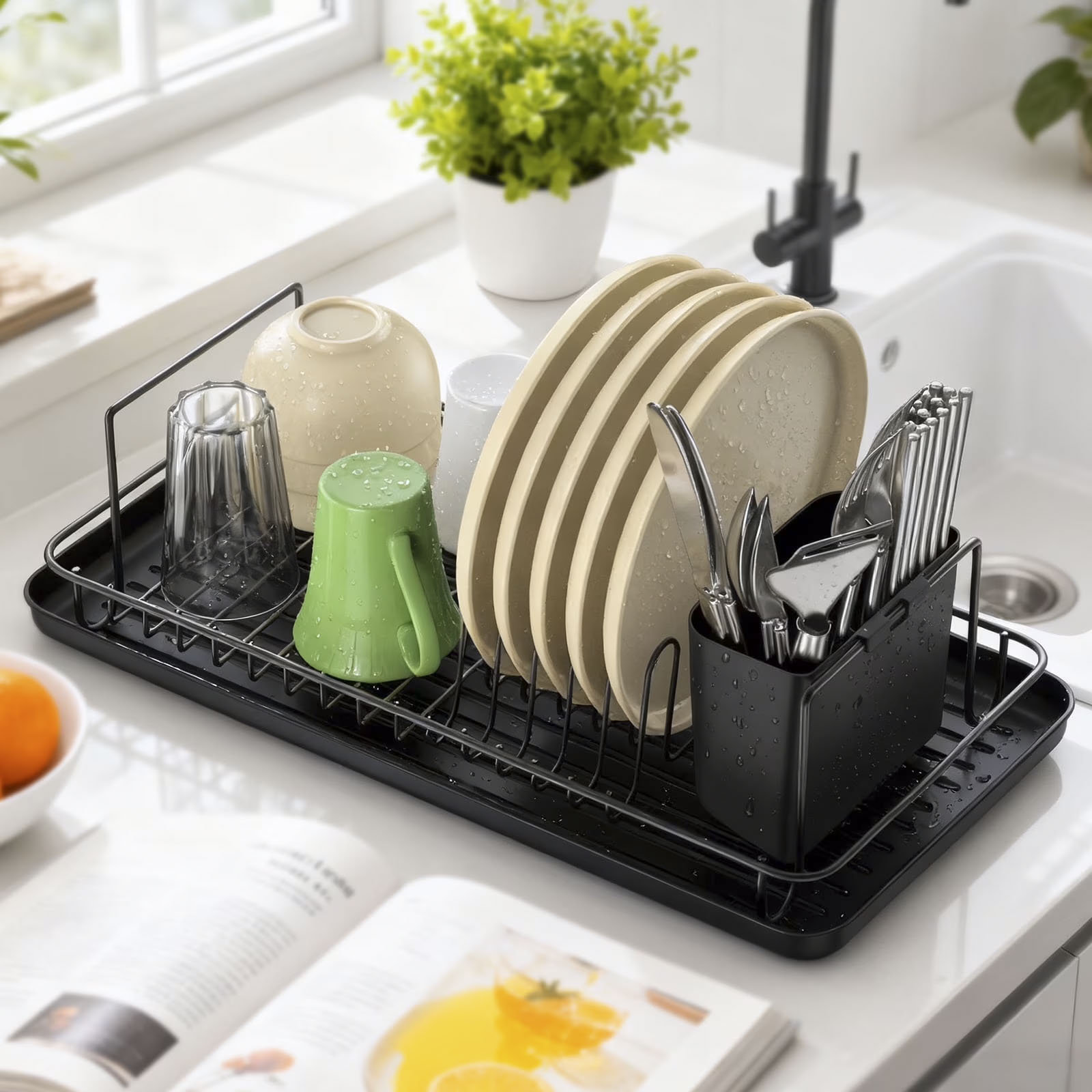 Stackable Drying Racks YUNXIGUOJI Metal Stackable Dish Drying Rack With Efficient Drainage ...