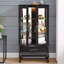 Vitrine à 2 portes en verre avec tablettes réglables, portes en verre trempé pour le rangement du vin