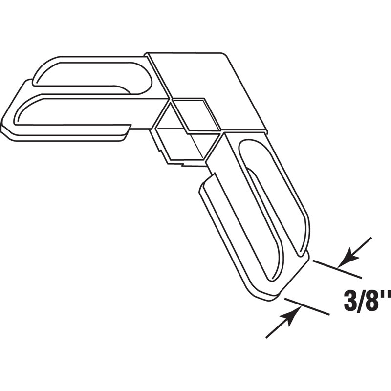 Prime-Line 3/8 in. Aluminum Window Frame Corner, Molded Plastic, White Finish
