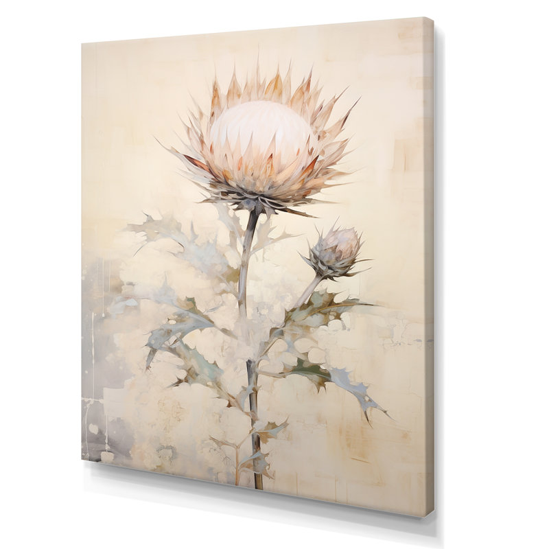 Impressions d'art murales sur chardon beige, H 44 po x l 34 po, Toile tendue
