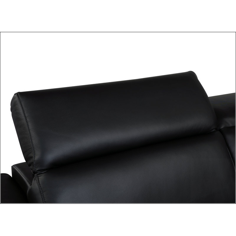 Canapé en cuir italien Top Grain, Noir, noir, noir, noir
