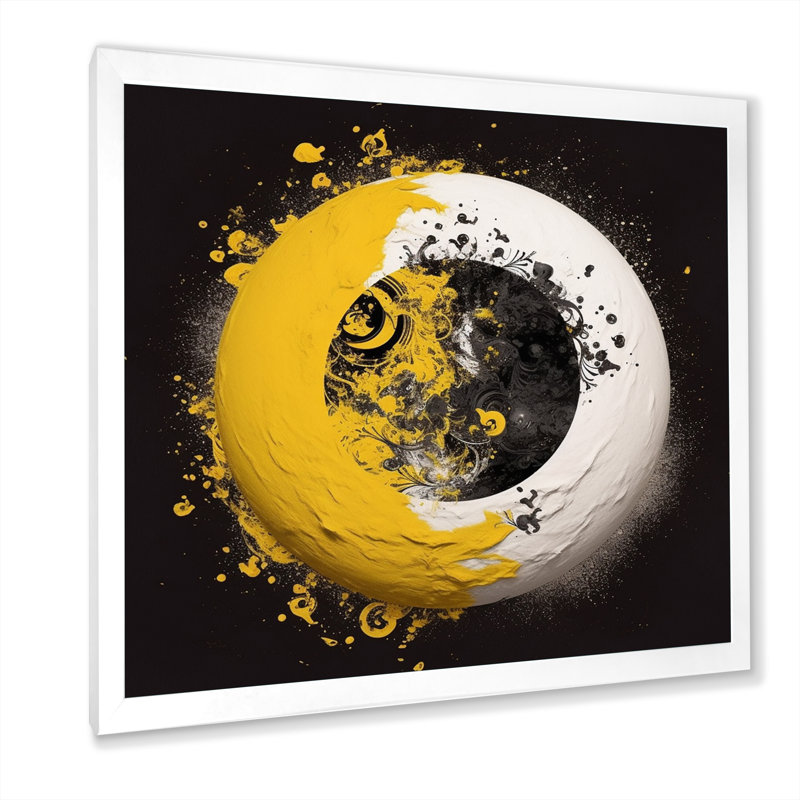 Jaune et blanc sur fond blanc, H 30 po x l 30 po x P 1 po, Cadre photo blanc