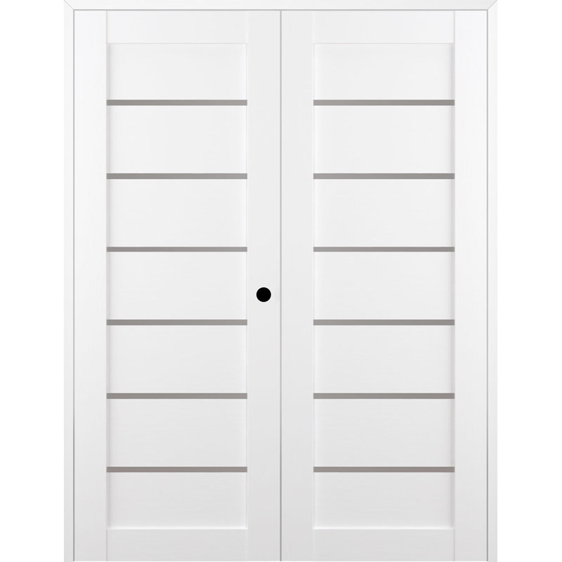 Porte française Alba, 59,5 po x 79,37 po, Blanc noble, Réversible