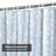 Rideau de douche imperméable à motif floral abstrait bleu clair avec 12 crochets-1830005375