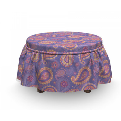 Housse pour repose-pieds persane boho motif cachemire
