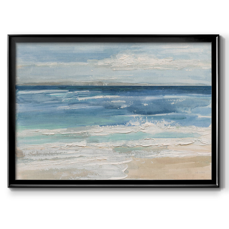 " Ocean Waves I ", 30" H x 44" W x 1.5" D, Black Floater Framed Canvas