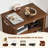24-Inch Mid-Century Record Player Stand with Vinyl Storage, Display Shelf & Wire Management-102226647