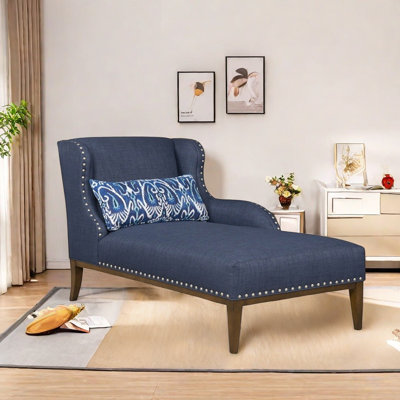 Breathable Chaise Longue with Solid Wood Fram
