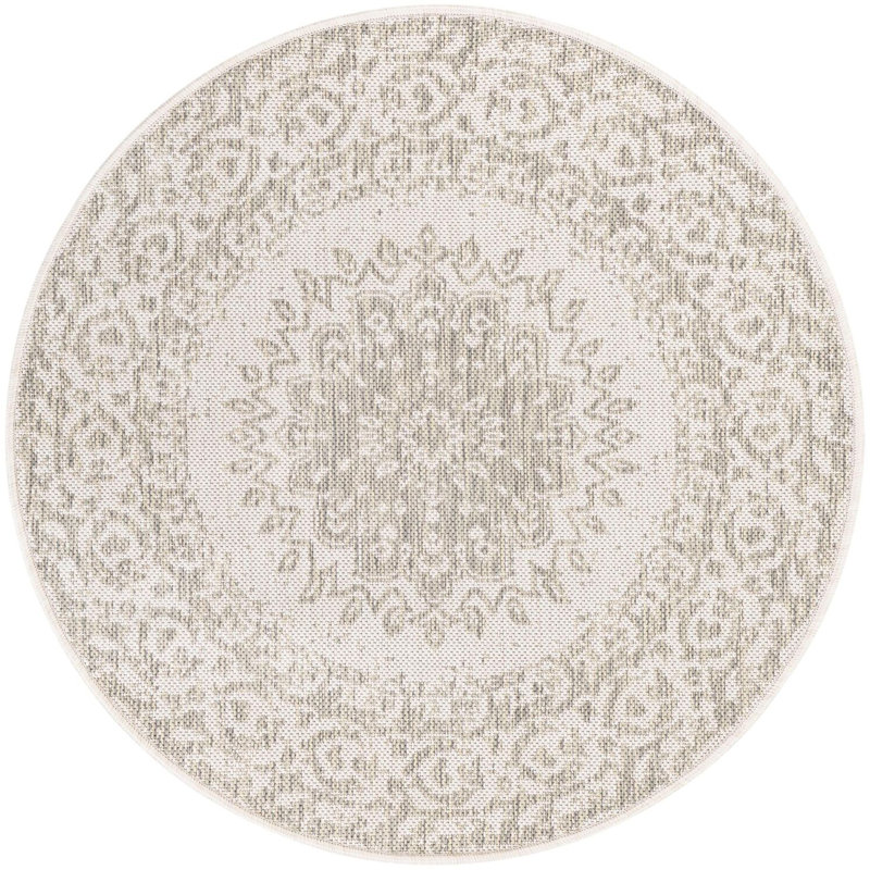 Tapis gris transitionnel Hintz, Rond 3 pi 1 po