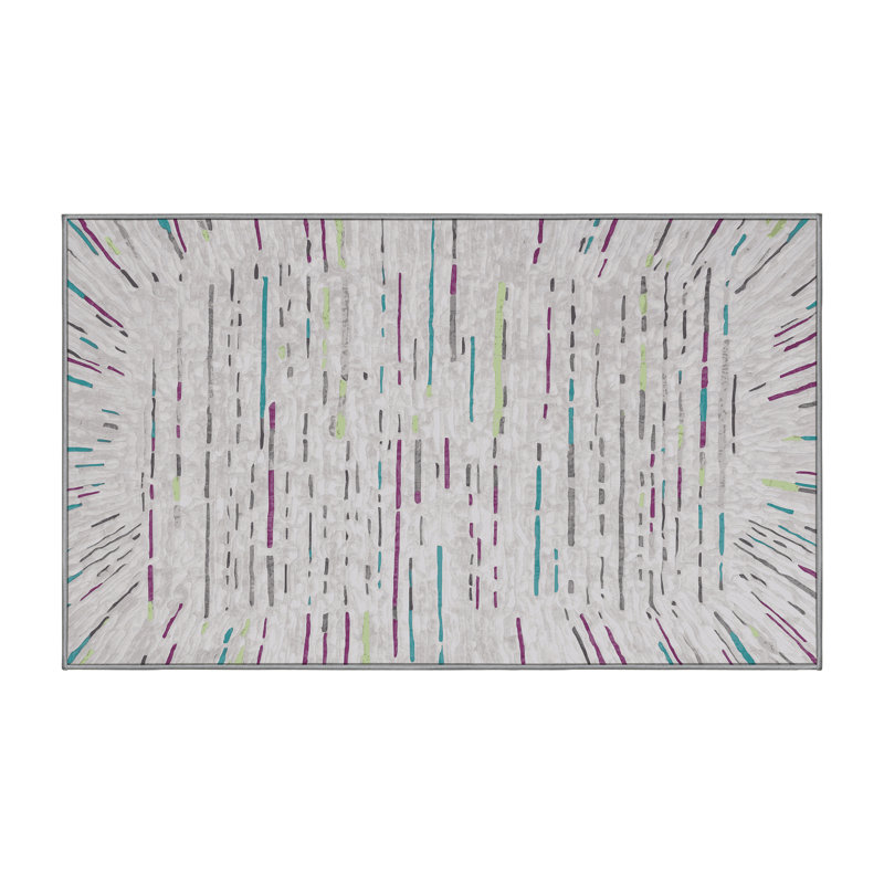 Tapis gris lavable à la machine, Rectangle 8 pi x 12 pi