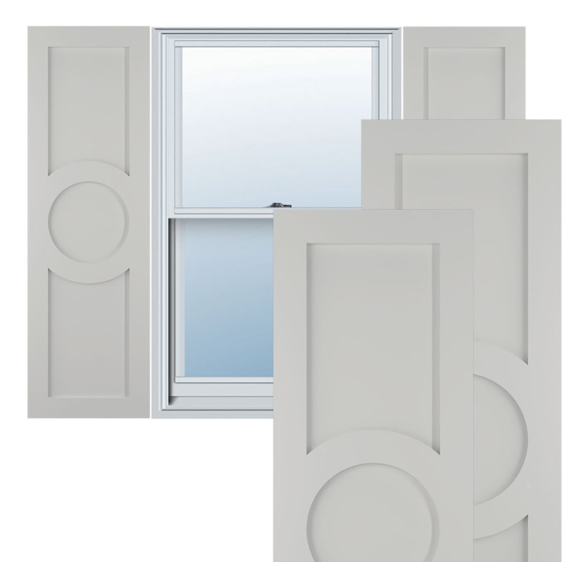Volets en PVC True Fit, 65", 18", Gris grêle