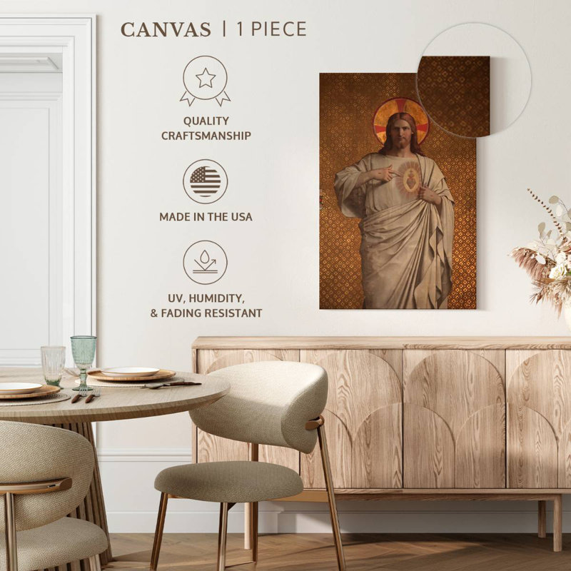 Jésus Sacré-Cœur, H 24 po x l 16 po