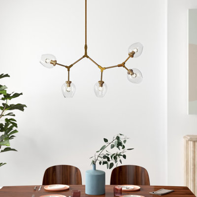 Lustre linéaire moderne spoutnik à 5 lumières Ulrey