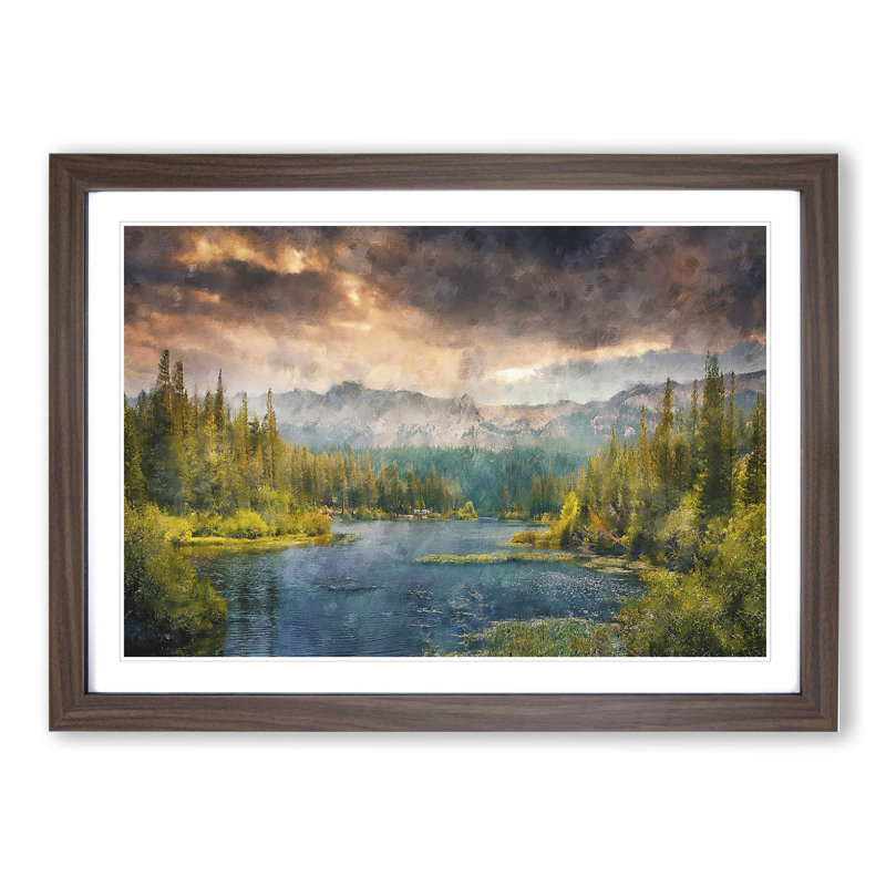 Forest and Lake Vol.4 - Framed Print, 27cm H x 36cm W x 2cm D, Walnut Framed